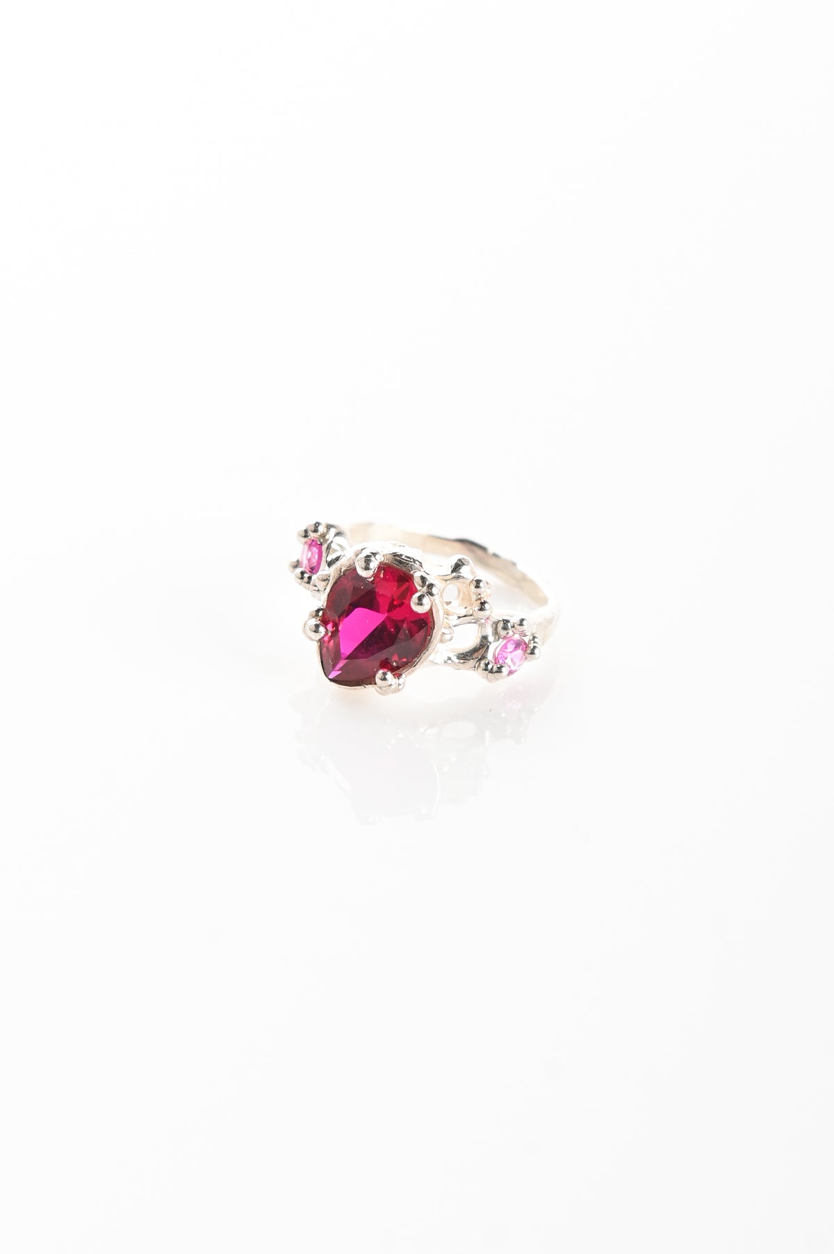 Lab Ruby Geode Sacreflux 'Geodes' Ruby Pear Ring
