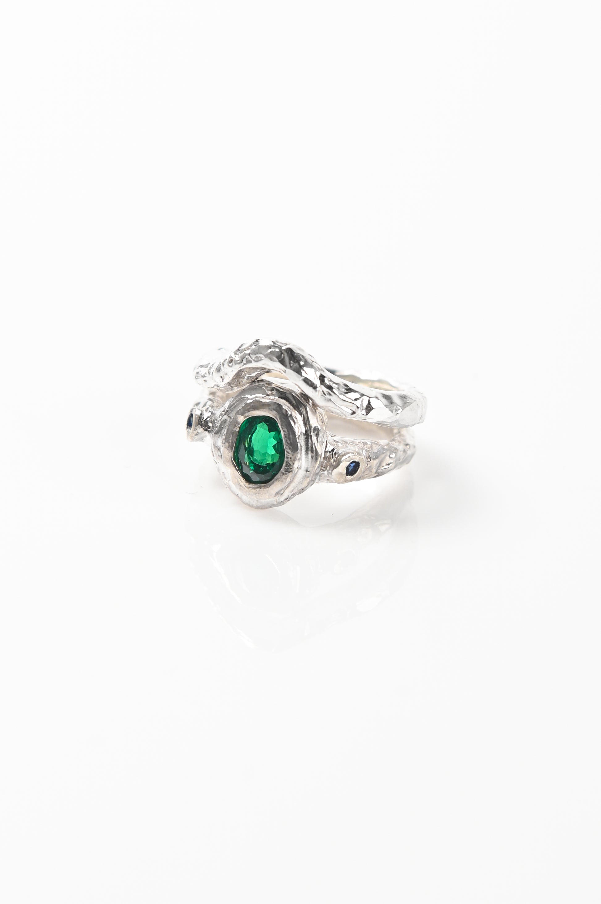 Studio Zali 'Triple Stone Emerald' Ring Set