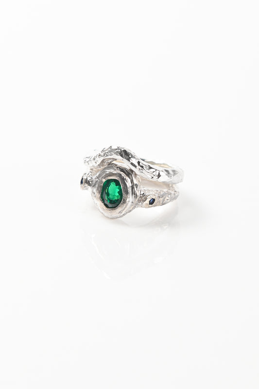 Studio Zali 'Triple Stone Emerald' Ring Set