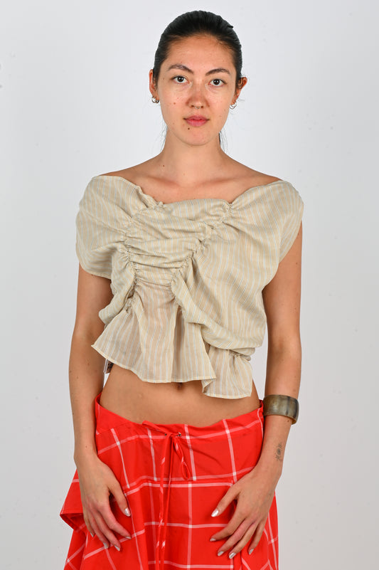 Katalyst 'Handkerchief' Top In Sand Stripe