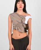 KATALYST 'Handkerchief' Top In Camel/Chocolate