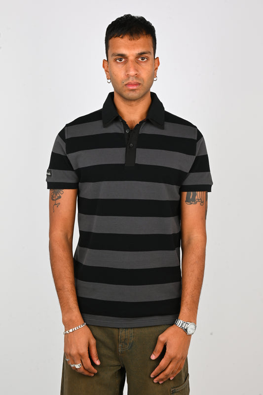 Kernemilk 'Louis' Polo Short Sleeve in Grey/Black
