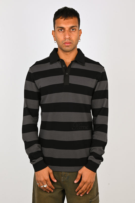 Kernemilk 'Louis' Polo Long Sleeve in Grey/Black