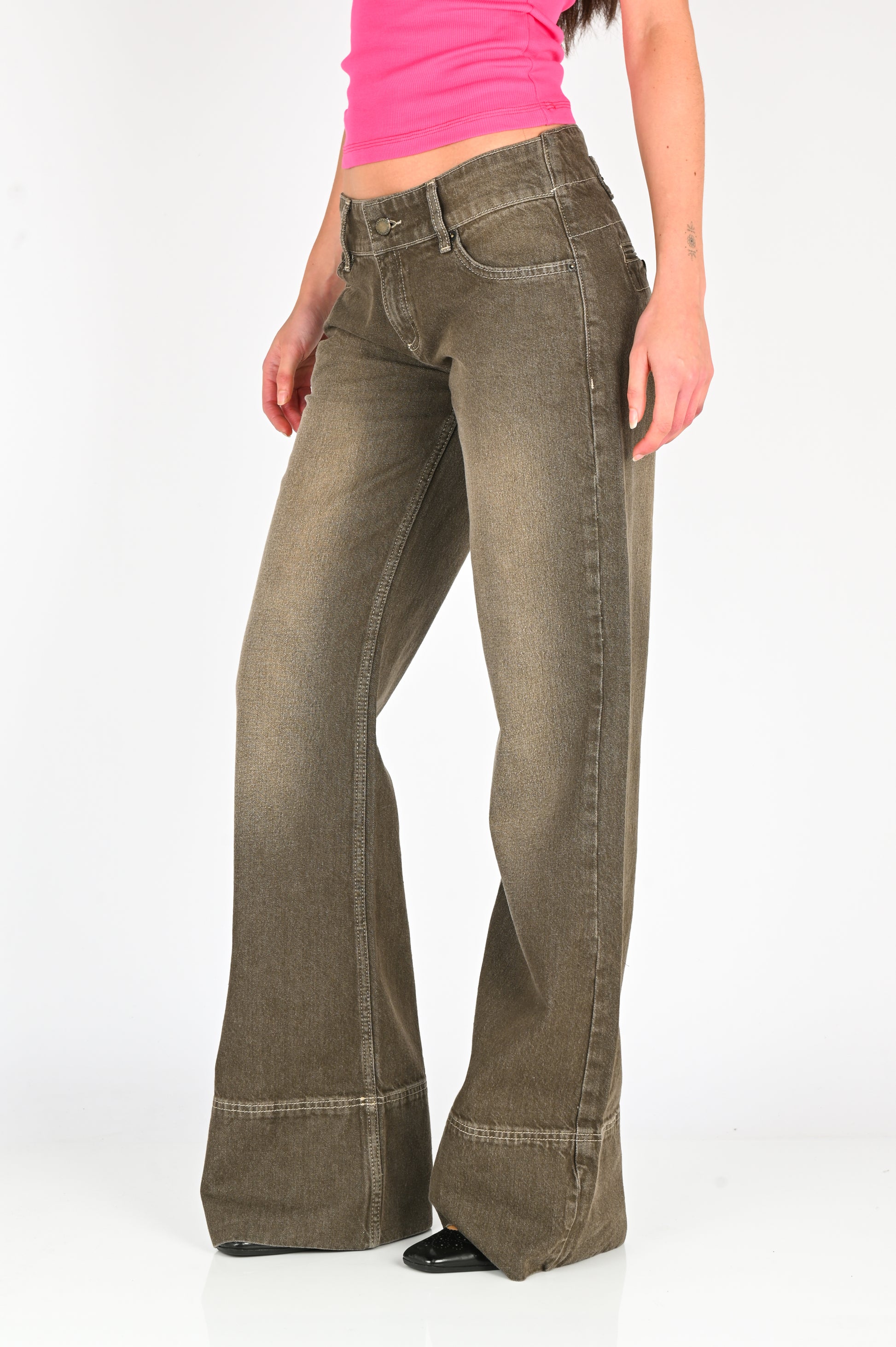 Kernemilk 'Karli' Jeans in Dusty Green