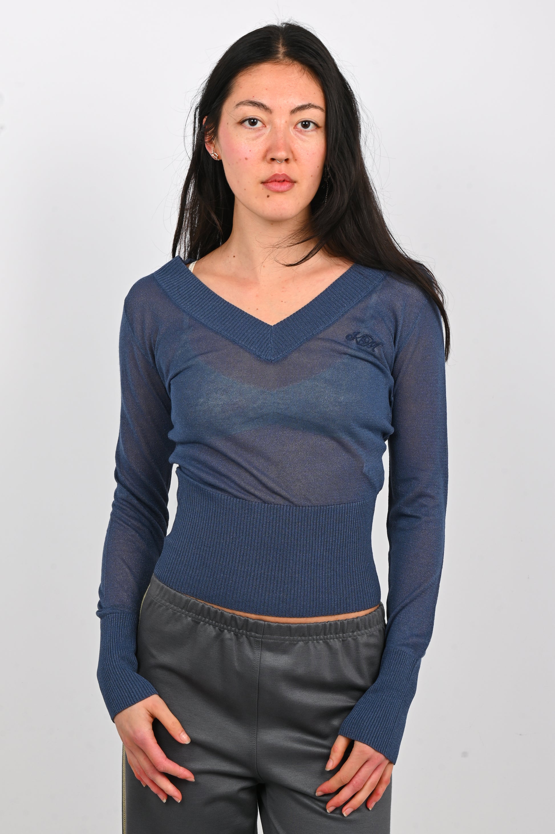 Kernemilk 'Sima' V-Neck in Blue