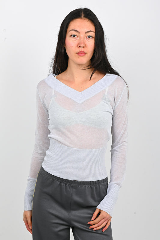 Kernemilk 'Sima' V-Neck in Silver