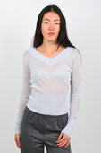 Kernemilk 'Sima' V-Neck in Silver