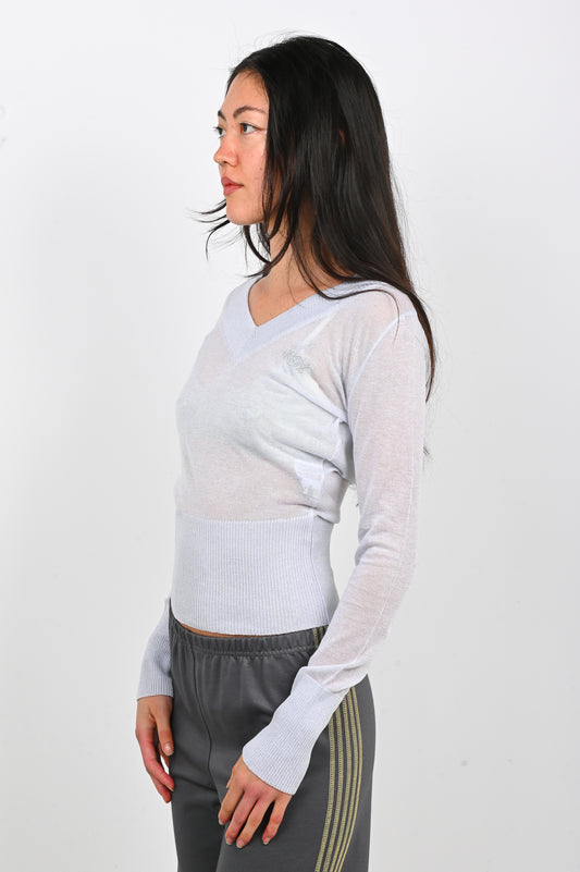 Kernemilk 'Sima' V-Neck in Silver