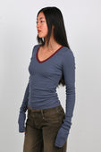 Kernemilk 'Lima' Blouse in Dusty Blue