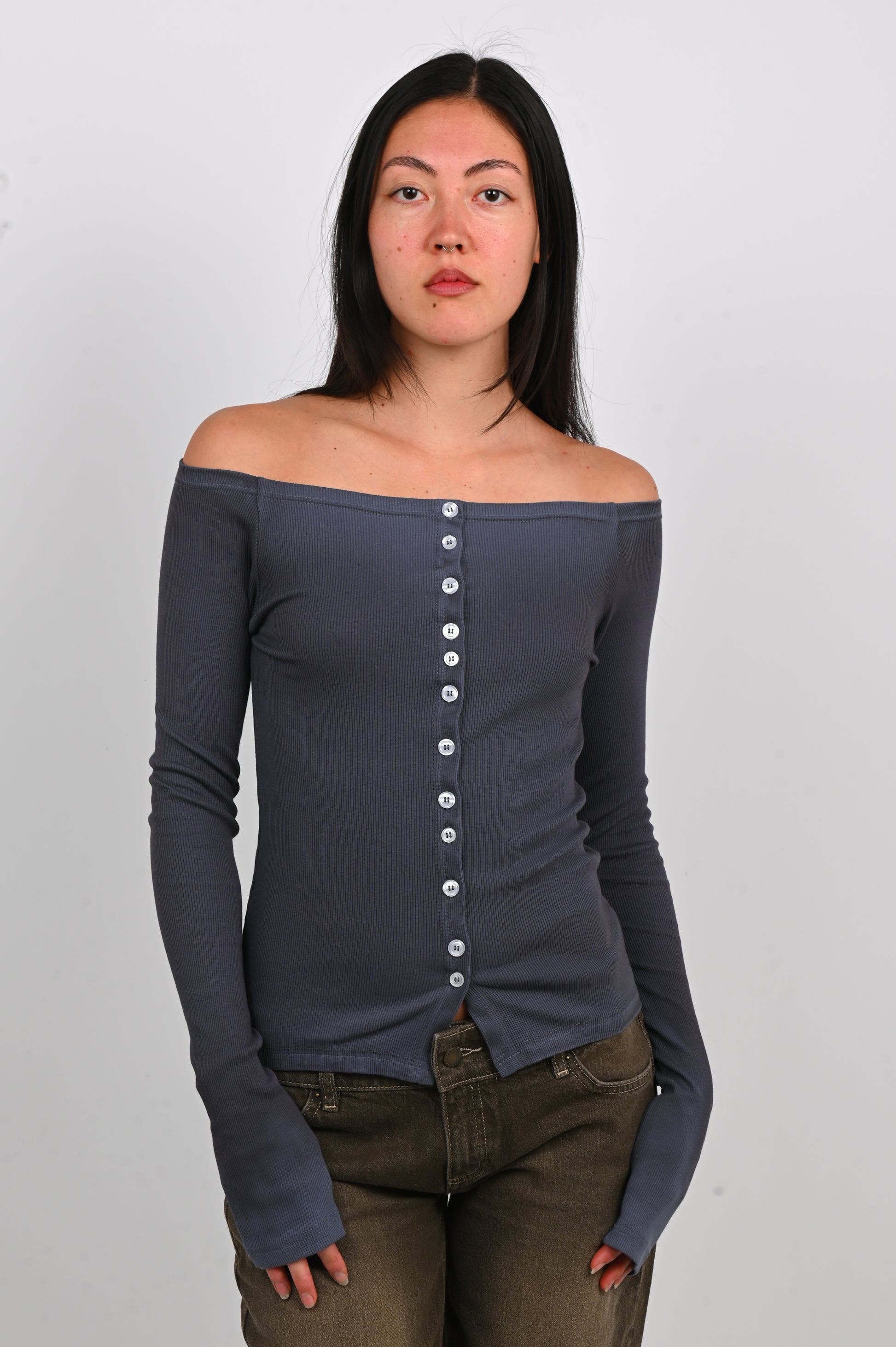 Kernemilk 'Matilda' Cardigan in Dusty Blue
