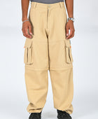 The Snake Hole 'Slowcutter' Zip Off Cargo Pants In Sand
