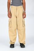 The Snake Hole 'Slowcutter' Zip Off Cargo Pants In Sand