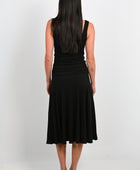 Olga Joan Ruched Plunge Dress In Nera