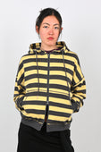 Olga Joan Zip Hoodie in Limone Stripe