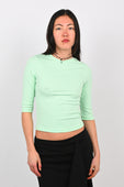 Olga Joan Baby V-Neck Top in Menta