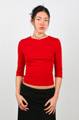 Olga Joan Baby V-Neck Top in Rossa