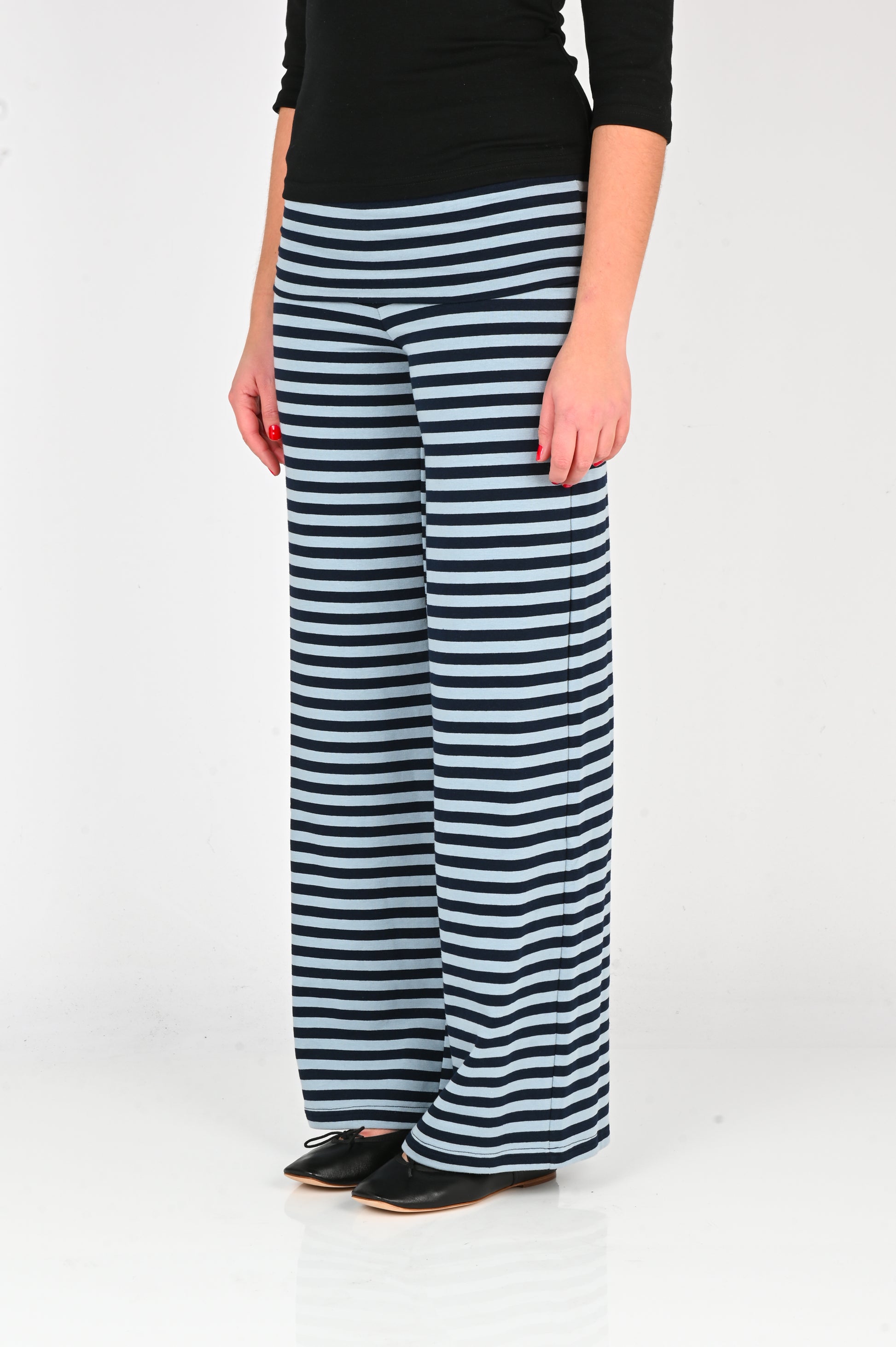 Olga Joan Fold Over Pant in Marina