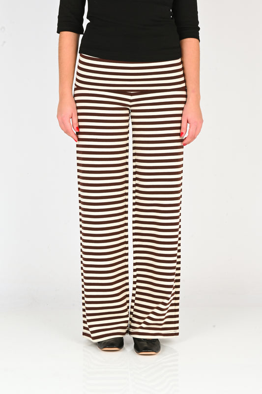 Olga Joan Fold Over Pant in Cappuccino