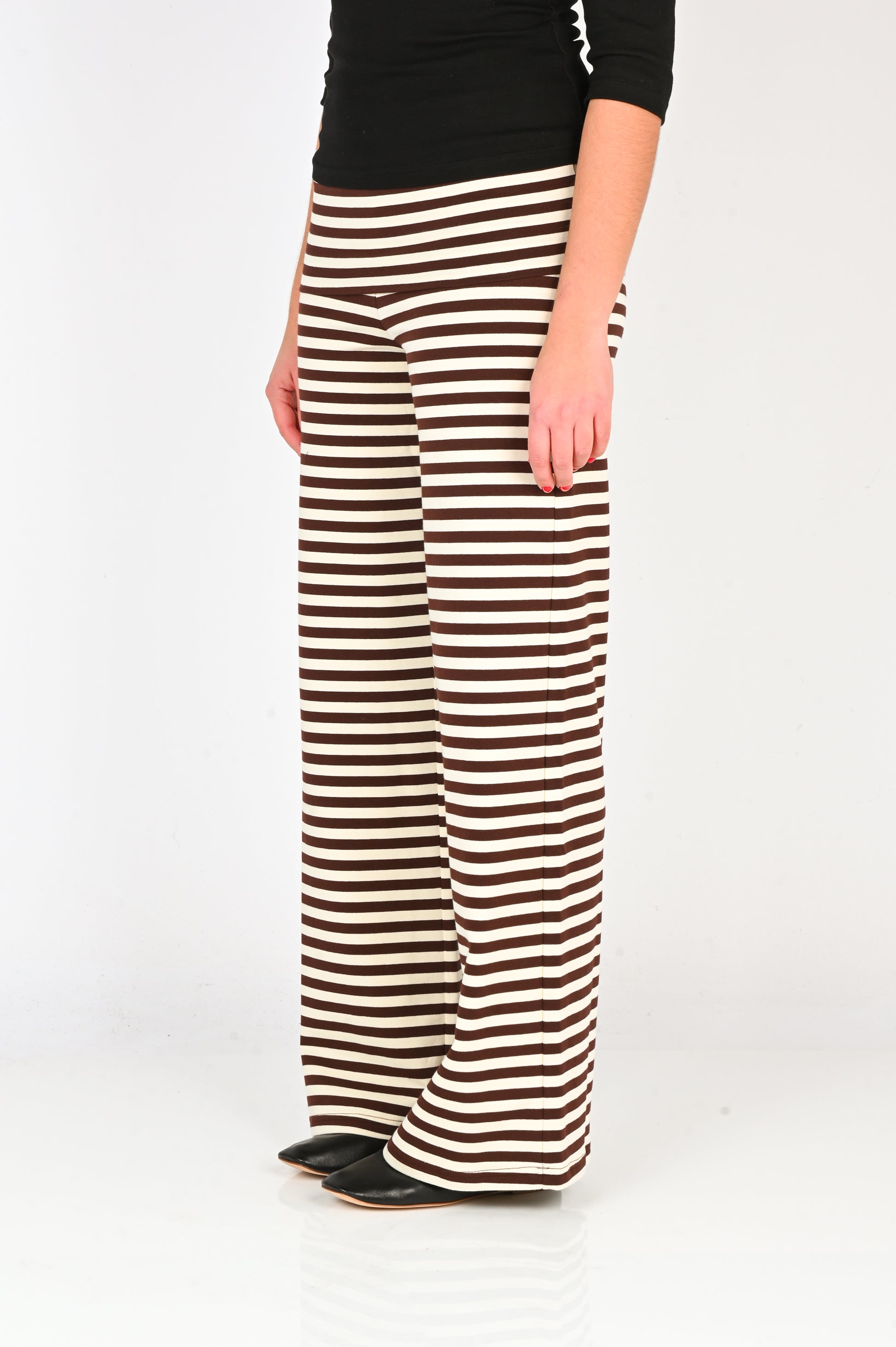 Olga Joan Fold Over Pant in Cappuccino