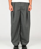 Checks 'Hakama' Pants in Charcoal Pinstripe