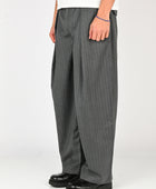 Checks 'Hakama' Pants in Charcoal Pinstripe