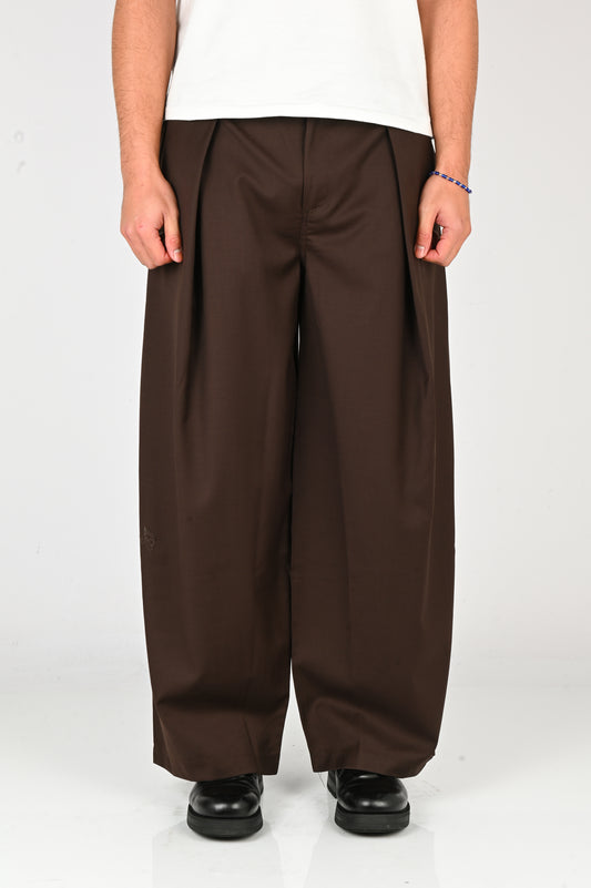 Checks 'Hakama' Pants in Cocoa Wool