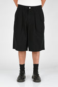 Pseushi Pleated Balloon Shorts in Black