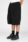 Pseushi Pleated Balloon Shorts in Black