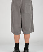 Pseushi Pleated Balloon Shorts in Grey