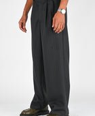 Beach Brains Pleated Suit Pant in Dark Plaid