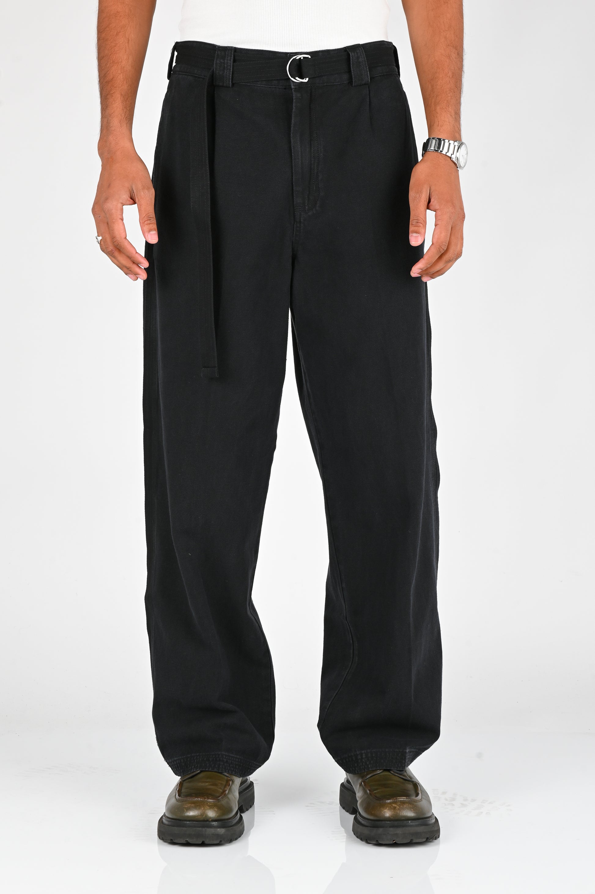 Beach Brains Pleated Work Pant in Black