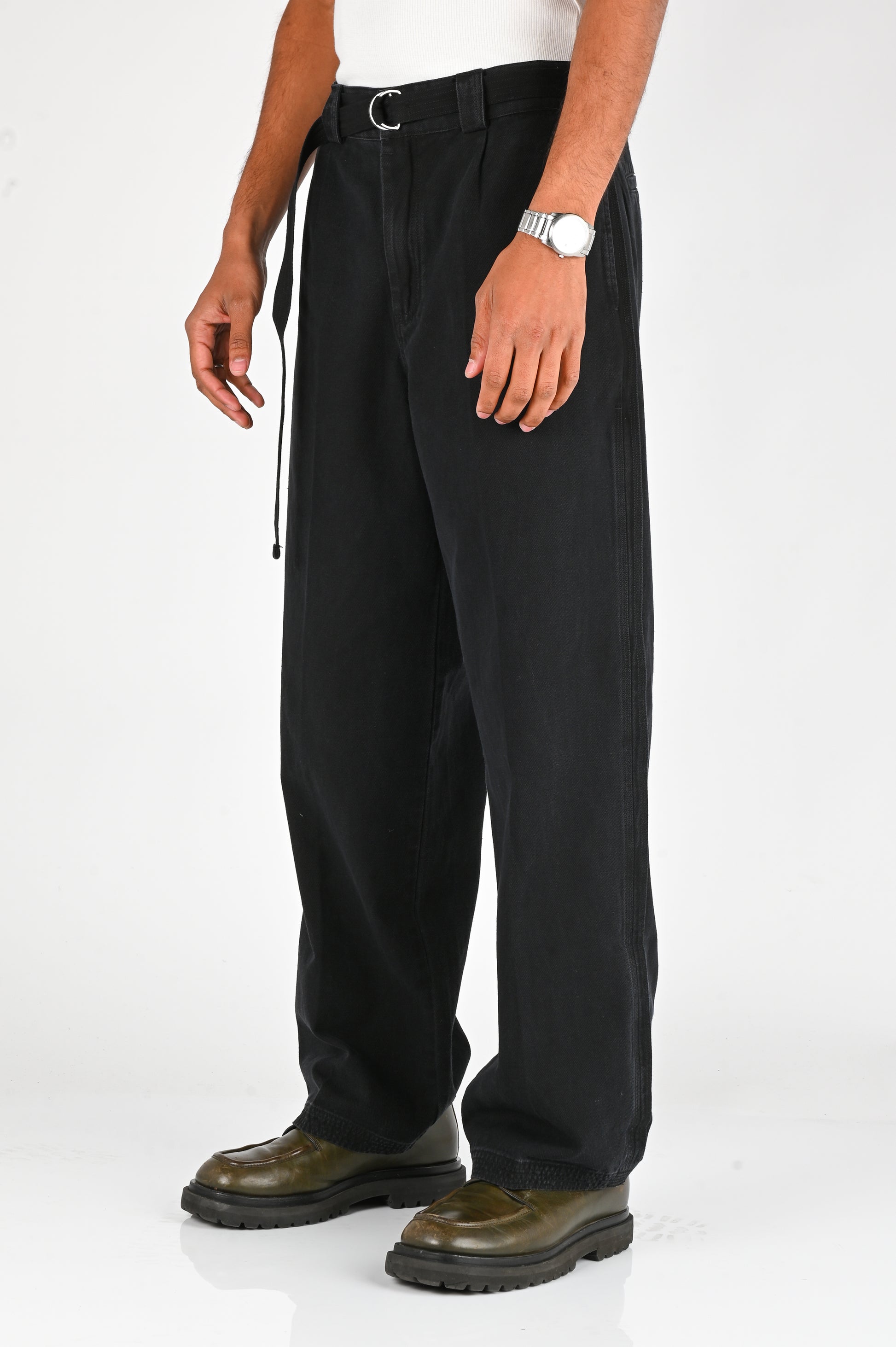Beach Brains Pleated Work Pant in Black