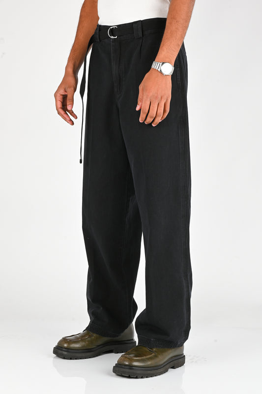 Beach Brains Pleated Work Pant in Black