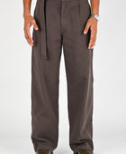 Beach Brains Pleated Work Pant in Dark Grey