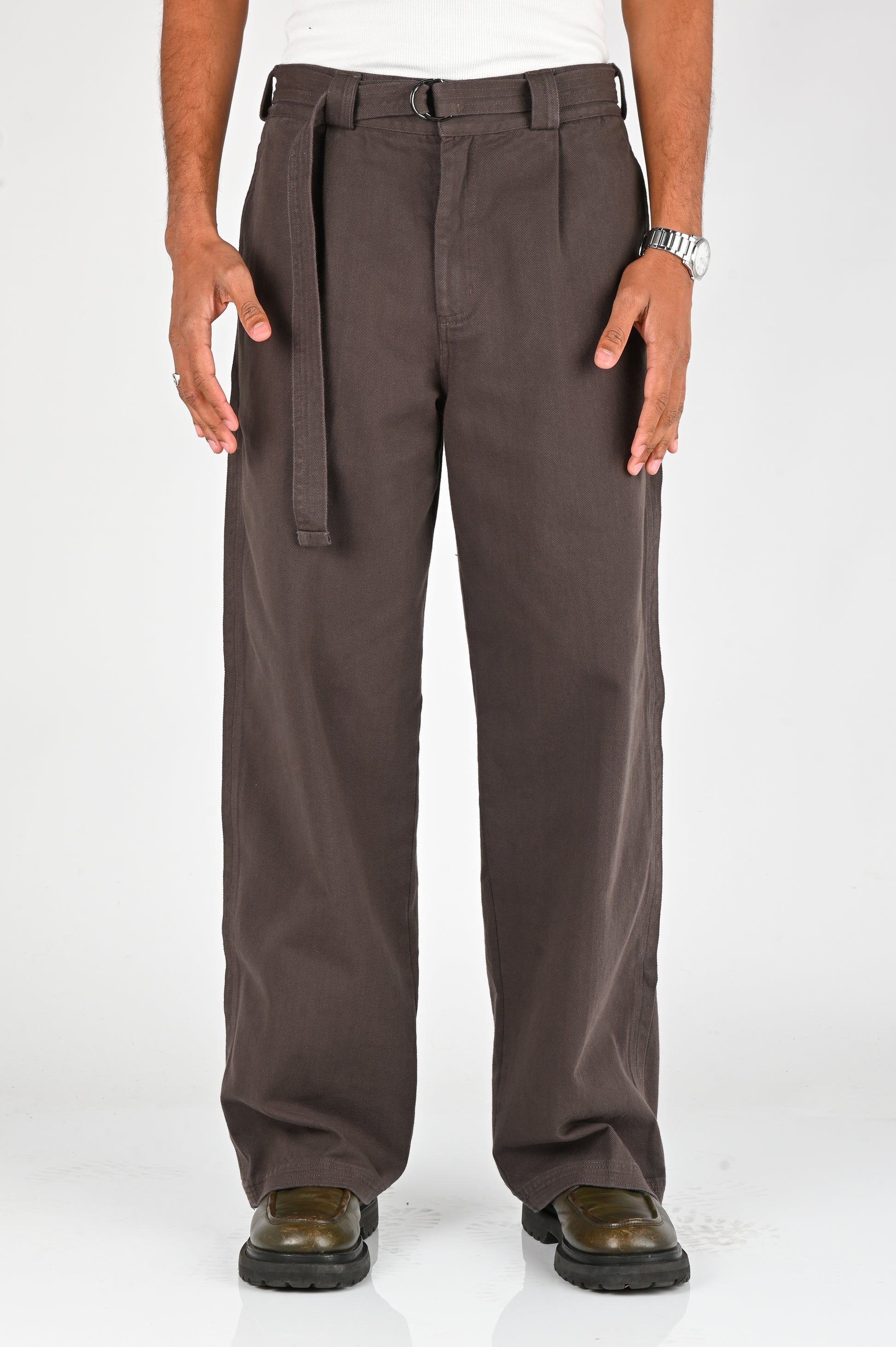 Beach Brains Pleated Work Pant in Dark Grey