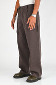 Beach Brains Pleated Work Pant in Dark Grey