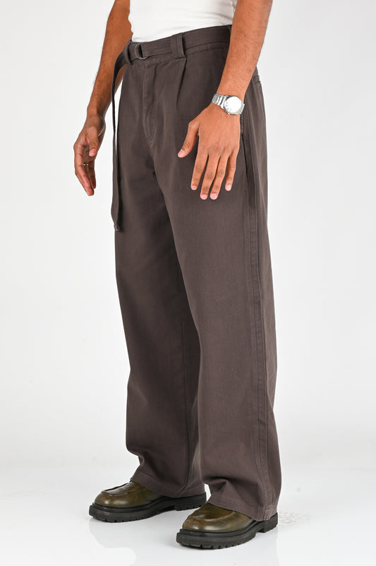 Beach Brains Pleated Work Pant in Dark Grey