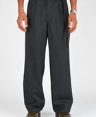 Beach Brains Pleated Suit Pant in Dark Plaid