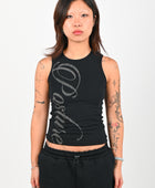 Posture Script Singlet in Black