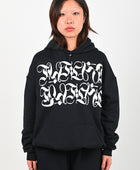 Posture Graphic Cable Hood in White on Black