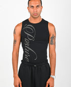 Posture Script Singlet in Black