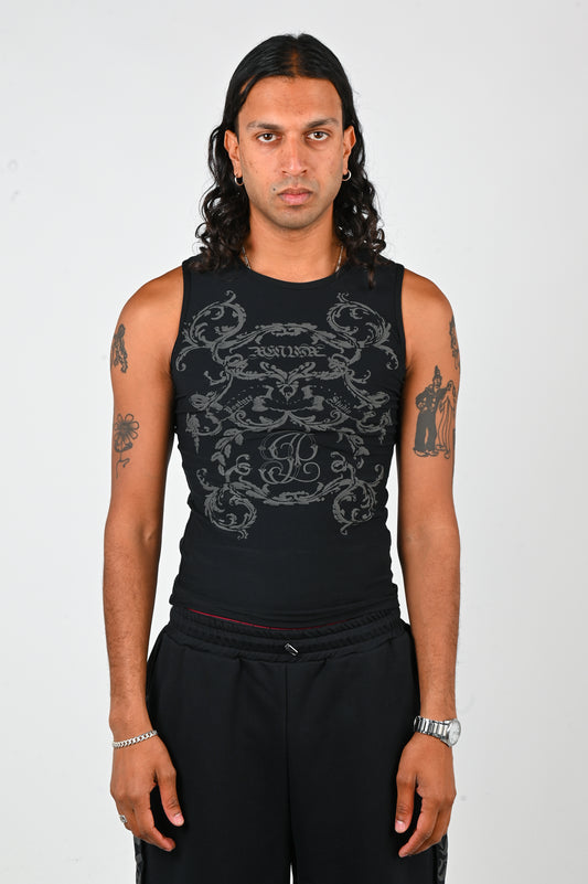Posture 'Baroque' Singlet in Black