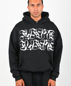 Posture Graphic Cable Hood in White on Black