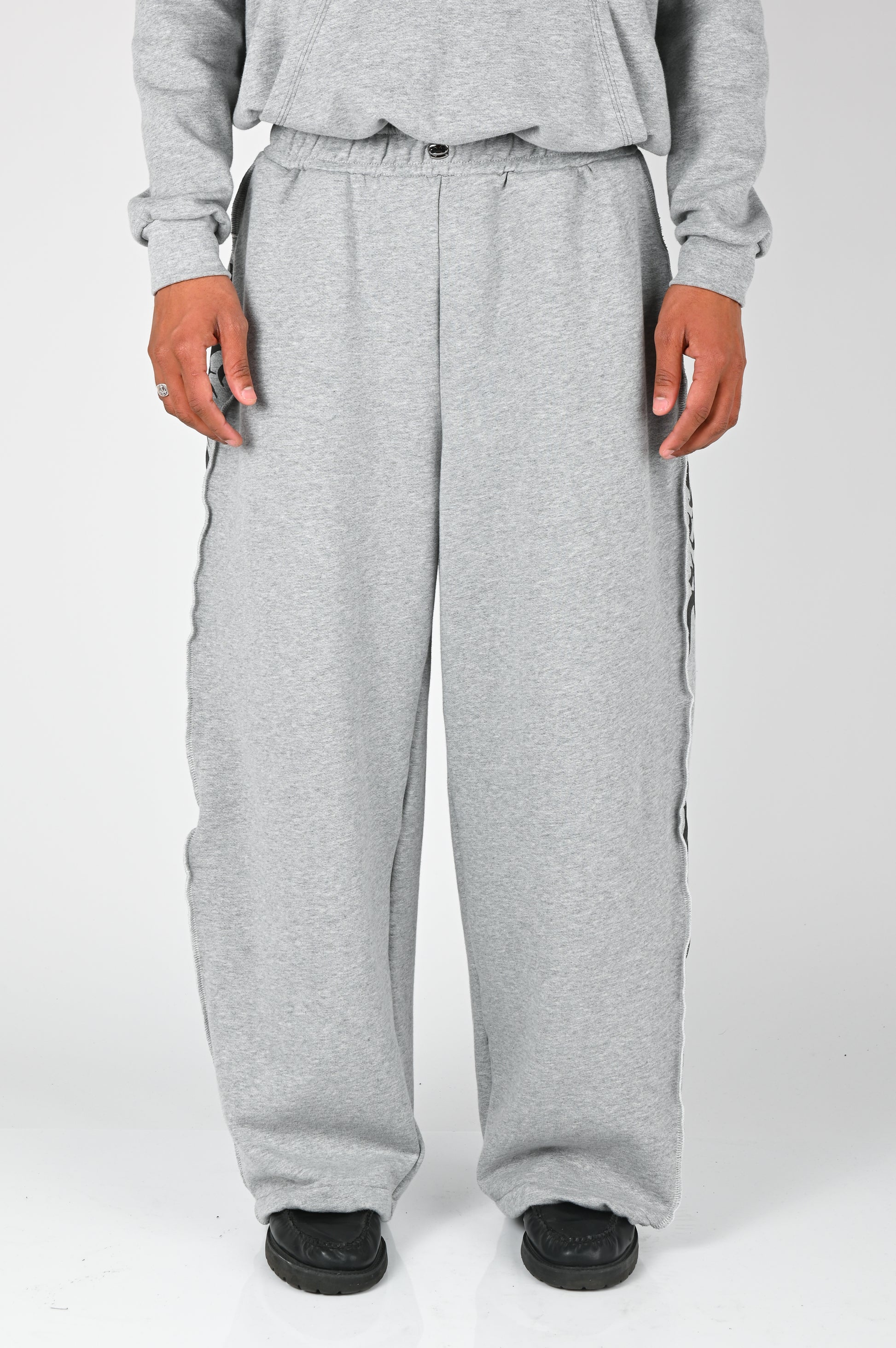 Posture Graphic Panel Trackpant in Black On Grey