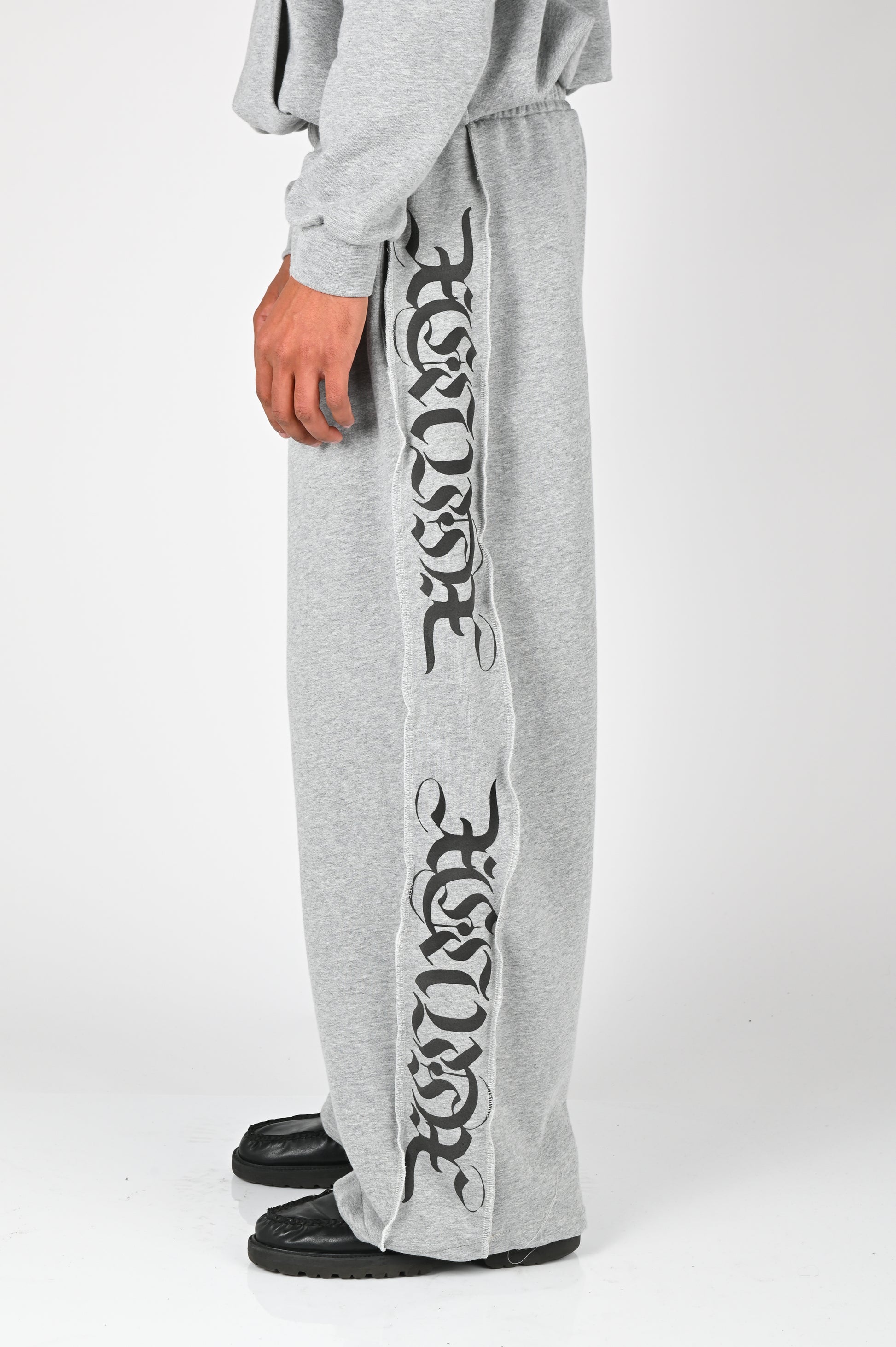 Posture Graphic Panel Trackpant in Black On Grey