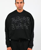 Posture Graphic Cable Crew in Black on Black