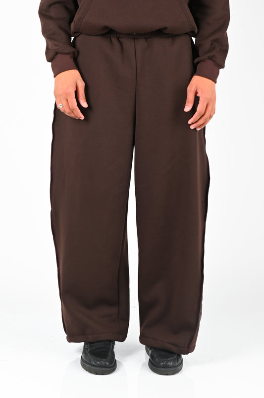 Posture Graphic Panel Trackpant in Black on Brown