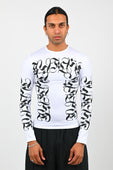 Posture Compression Long Sleeve in Black on White