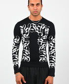 Posture Compression Long Sleeve in White on Black