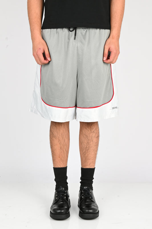 Pseushi 'Game' Shorts in Cement/White
